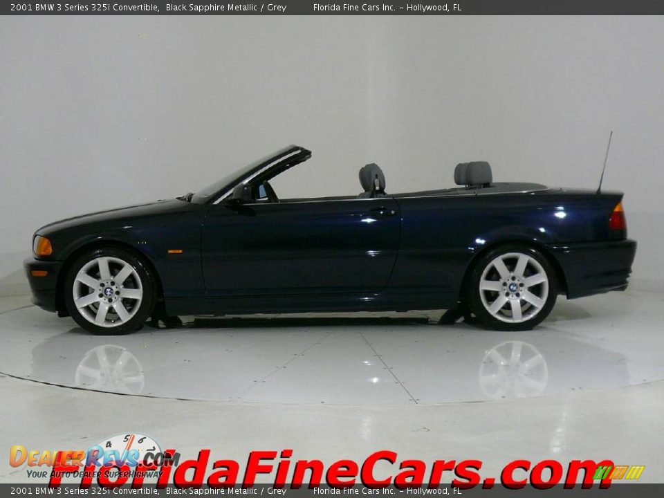 2001 BMW 3 Series 325i Convertible Black Sapphire Metallic / Grey Photo #3