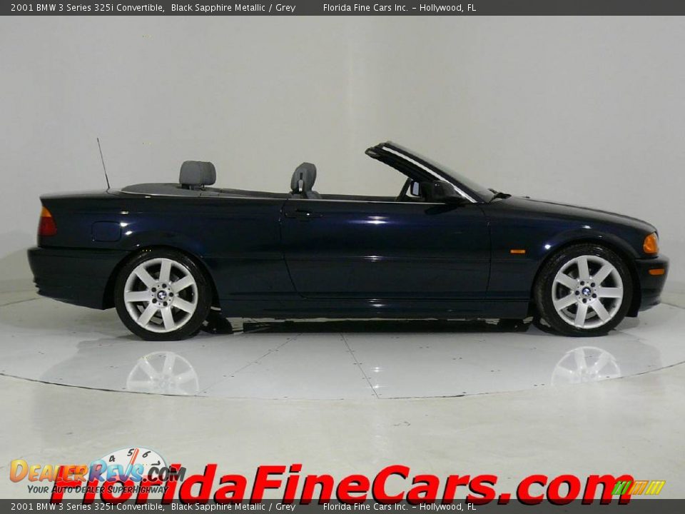 2001 BMW 3 Series 325i Convertible Black Sapphire Metallic / Grey Photo #4