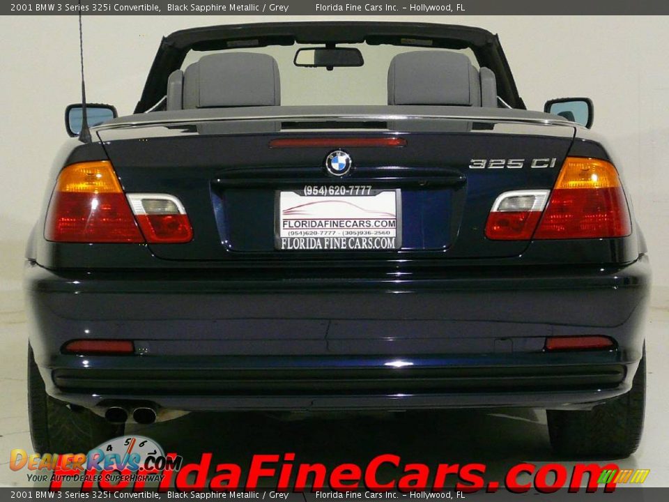 2001 BMW 3 Series 325i Convertible Black Sapphire Metallic / Grey Photo #6