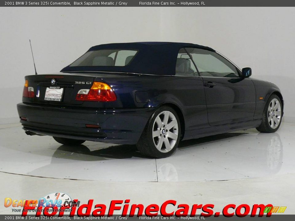 2001 BMW 3 Series 325i Convertible Black Sapphire Metallic / Grey Photo #9