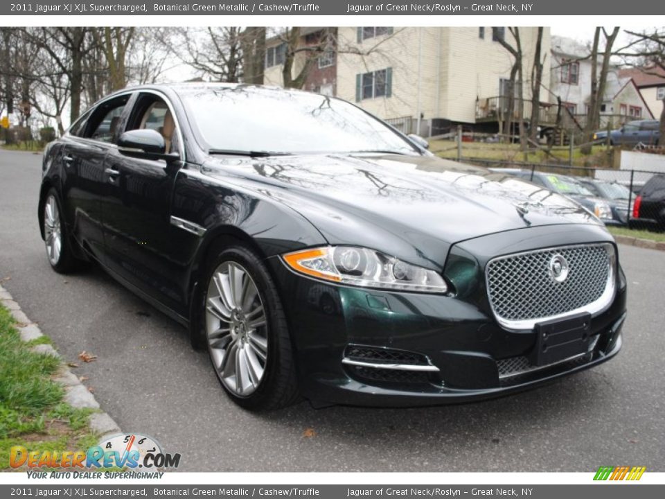 2011 Jaguar XJ XJL Supercharged Botanical Green Metallic / Cashew/Truffle Photo #7