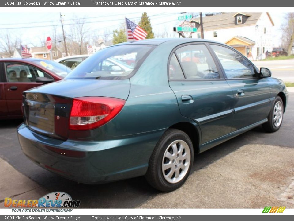 2004 Kia Rio Sedan Willow Green / Beige Photo #2