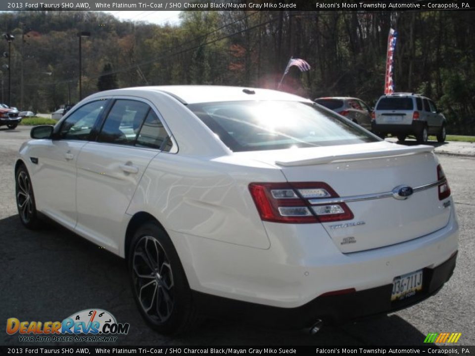 2013 Ford Taurus SHO AWD White Platinum Tri-Coat / SHO Charcoal Black/Mayan Gray Miko Suede Photo #6
