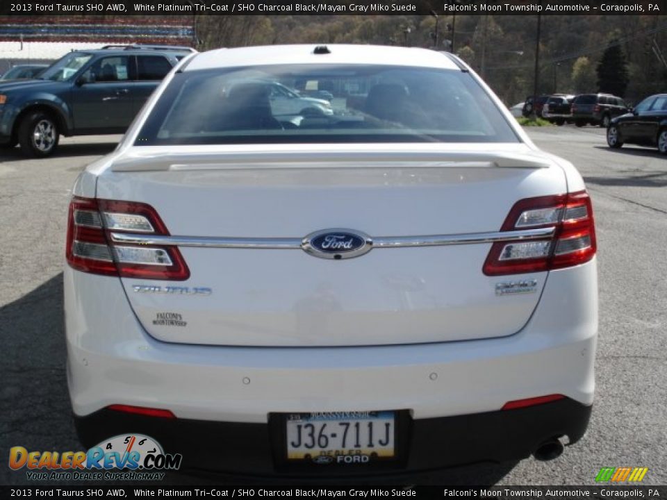 2013 Ford Taurus SHO AWD White Platinum Tri-Coat / SHO Charcoal Black/Mayan Gray Miko Suede Photo #7