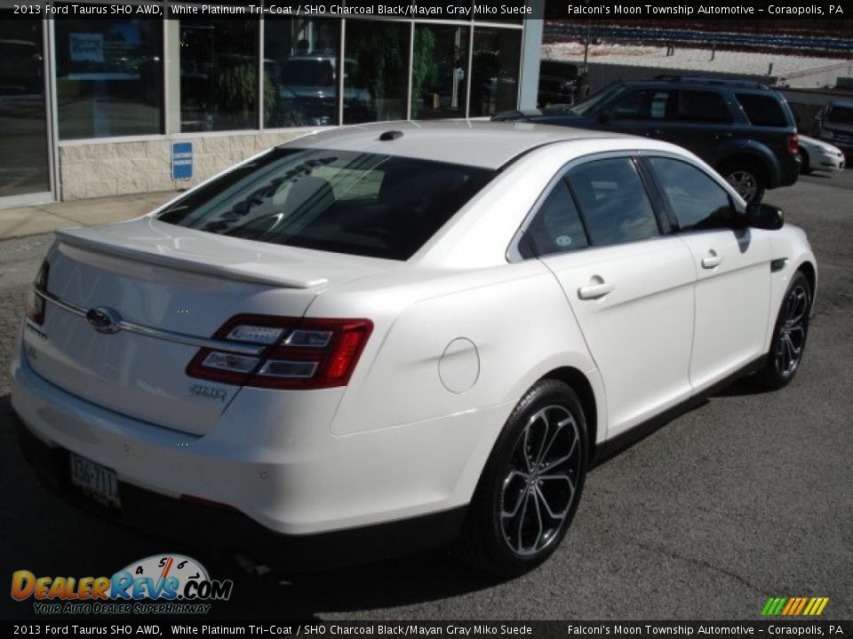 2013 Ford Taurus SHO AWD White Platinum Tri-Coat / SHO Charcoal Black/Mayan Gray Miko Suede Photo #8