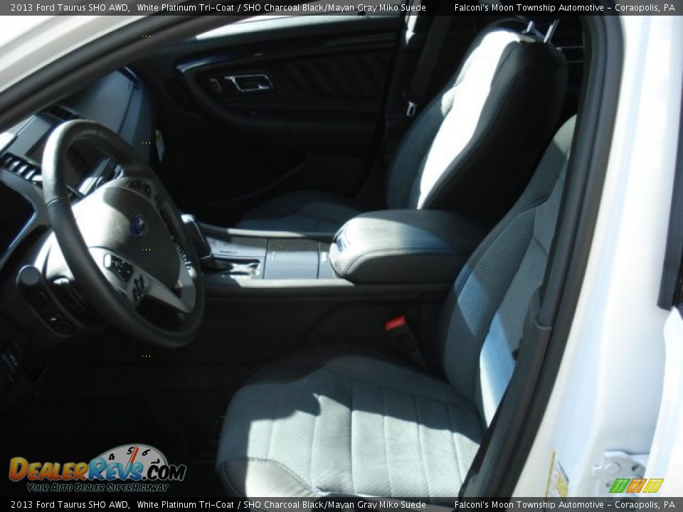 2013 Ford Taurus SHO AWD White Platinum Tri-Coat / SHO Charcoal Black/Mayan Gray Miko Suede Photo #11