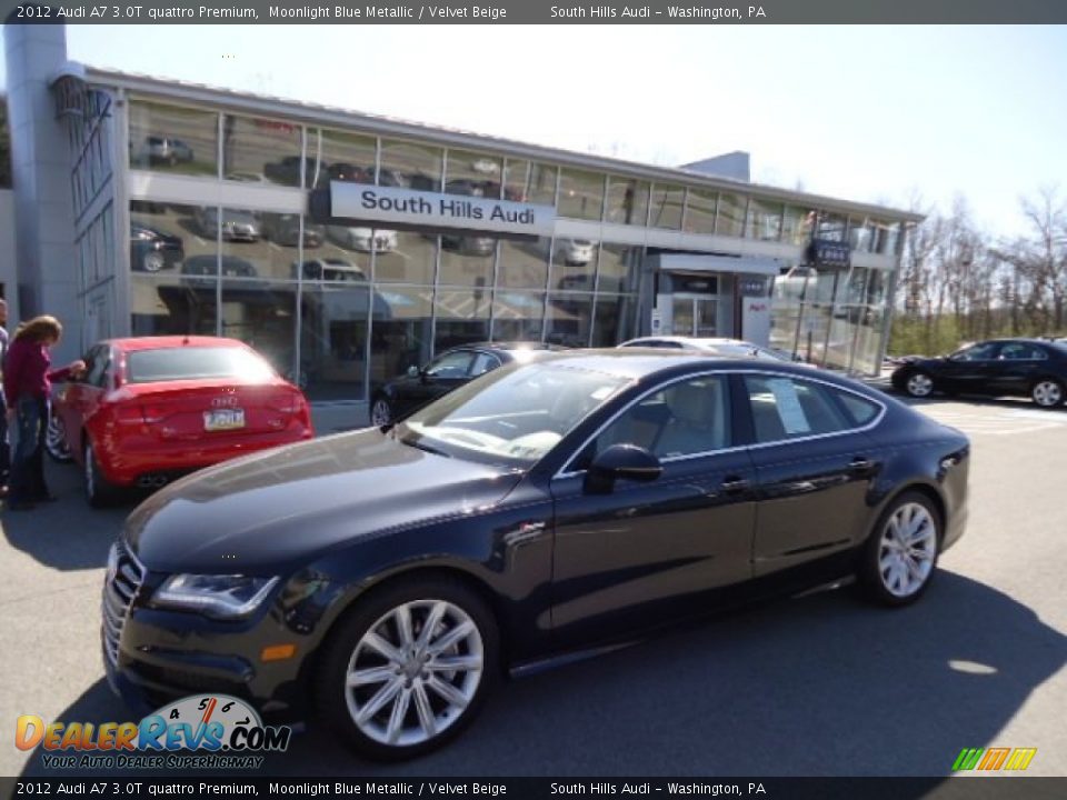 2012 Audi A7 3.0T quattro Premium Moonlight Blue Metallic / Velvet Beige Photo #1
