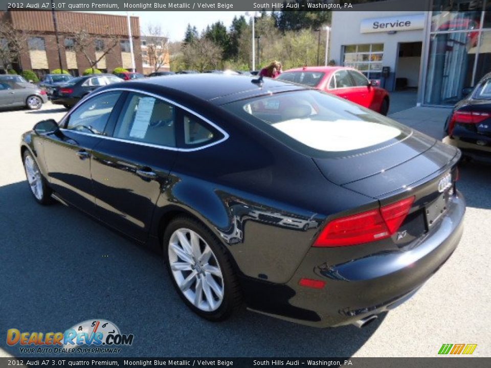 2012 Audi A7 3.0T quattro Premium Moonlight Blue Metallic / Velvet Beige Photo #3