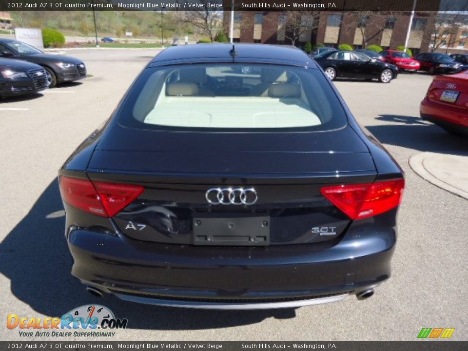 2012 Audi A7 3.0T quattro Premium Moonlight Blue Metallic / Velvet Beige Photo #4