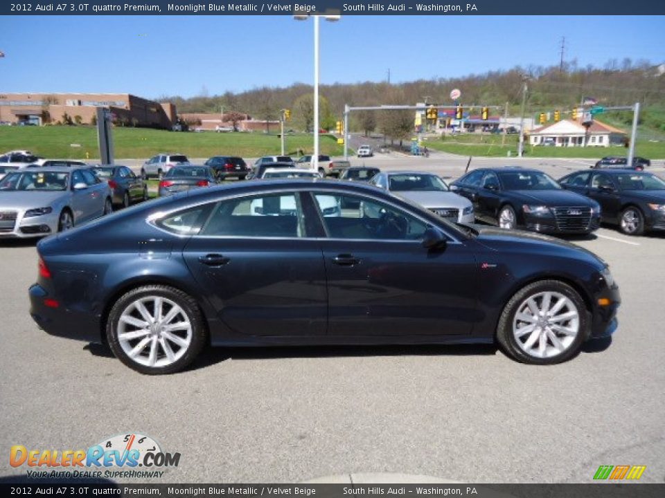 2012 Audi A7 3.0T quattro Premium Moonlight Blue Metallic / Velvet Beige Photo #6