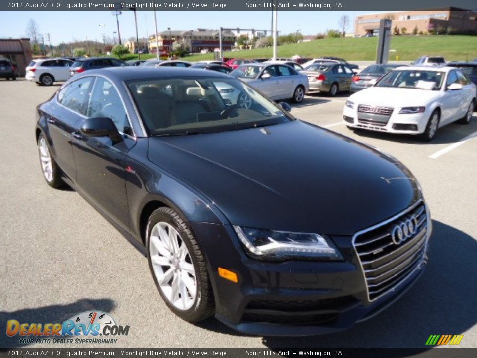 2012 Audi A7 3.0T quattro Premium Moonlight Blue Metallic / Velvet Beige Photo #7