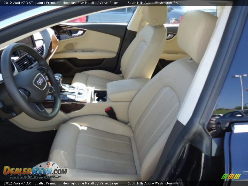 2012 Audi A7 3.0T quattro Premium Moonlight Blue Metallic / Velvet Beige Photo #10