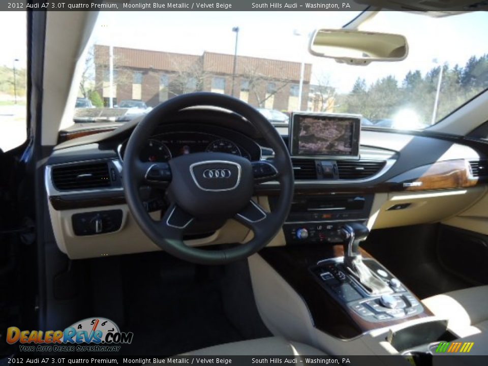 2012 Audi A7 3.0T quattro Premium Moonlight Blue Metallic / Velvet Beige Photo #12