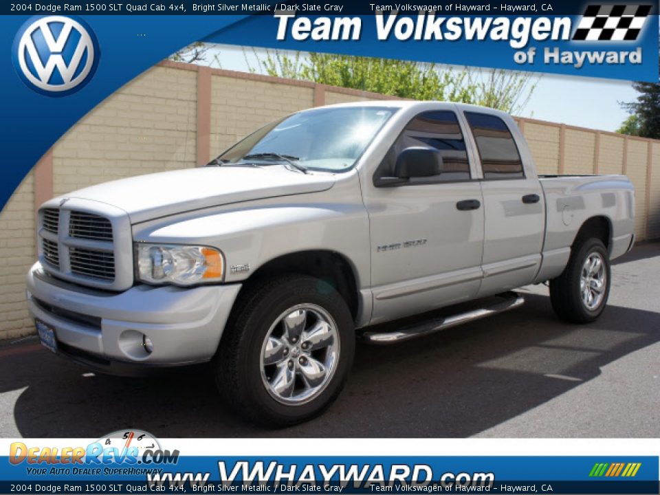 2004 Dodge Ram 1500 SLT Quad Cab 4x4 Bright Silver Metallic / Dark Slate Gray Photo #1