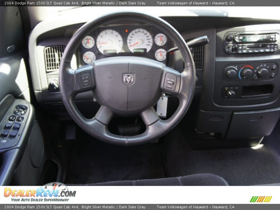 2004 Dodge Ram 1500 SLT Quad Cab 4x4 Bright Silver Metallic / Dark Slate Gray Photo #6