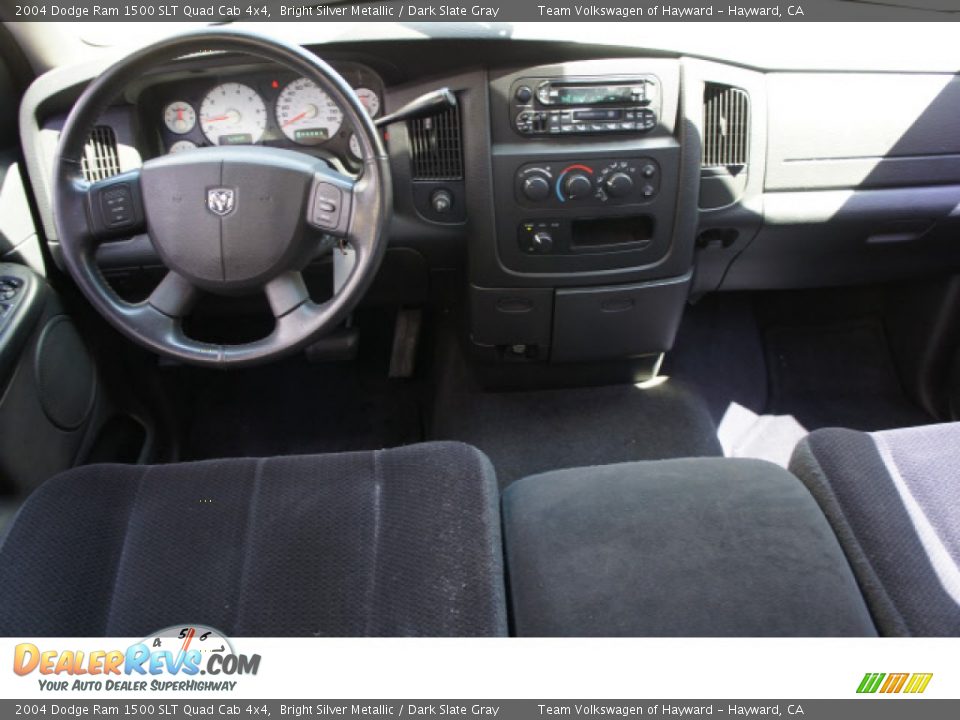 2004 Dodge Ram 1500 SLT Quad Cab 4x4 Bright Silver Metallic / Dark Slate Gray Photo #7