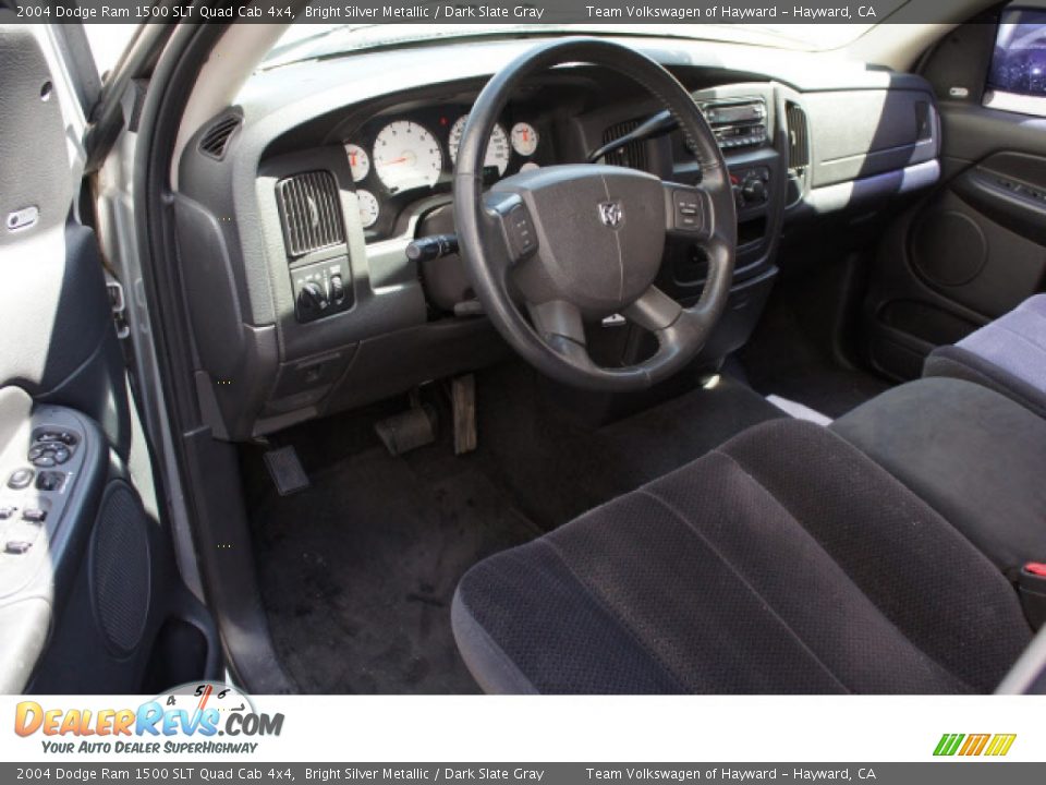 2004 Dodge Ram 1500 SLT Quad Cab 4x4 Bright Silver Metallic / Dark Slate Gray Photo #8