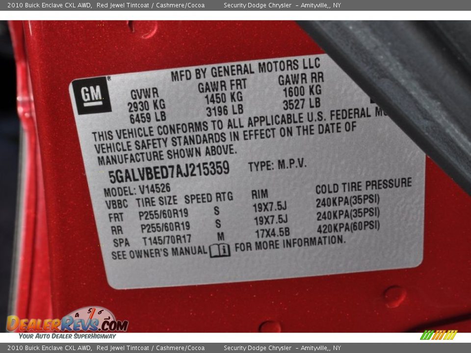 2010 Buick Enclave CXL AWD Red Jewel Tintcoat / Cashmere/Cocoa Photo #14