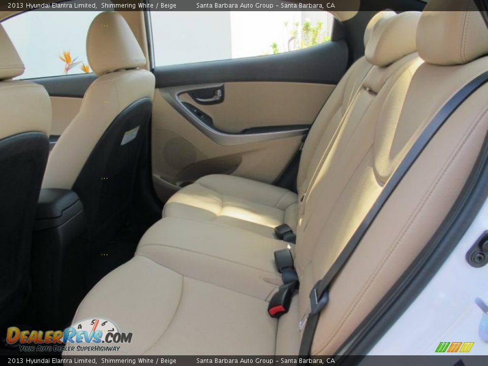 2013 Hyundai Elantra Limited Shimmering White / Beige Photo #4