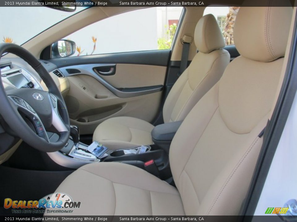 Beige Interior - 2013 Hyundai Elantra Limited Photo #6