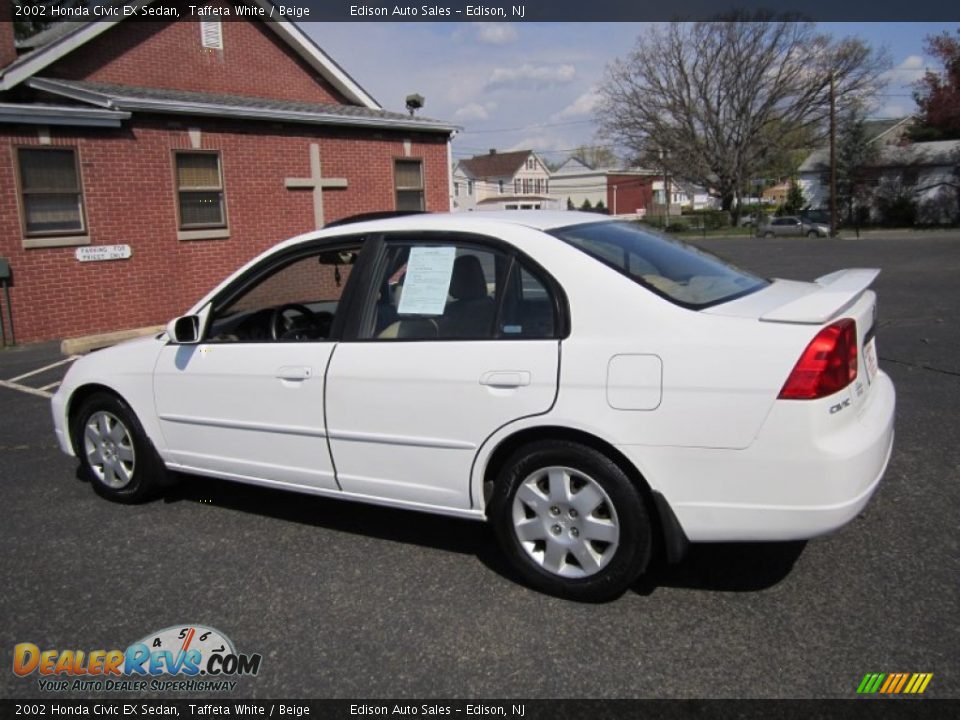 2002 Honda Civic EX Sedan Taffeta White / Beige Photo #4
