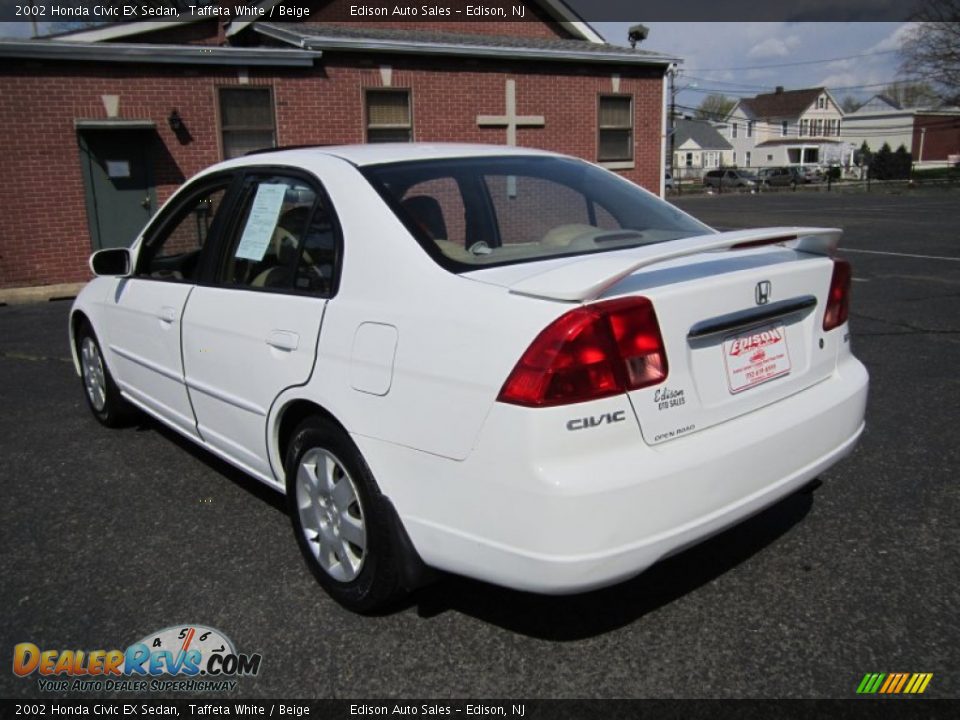 2002 Honda Civic EX Sedan Taffeta White / Beige Photo #5