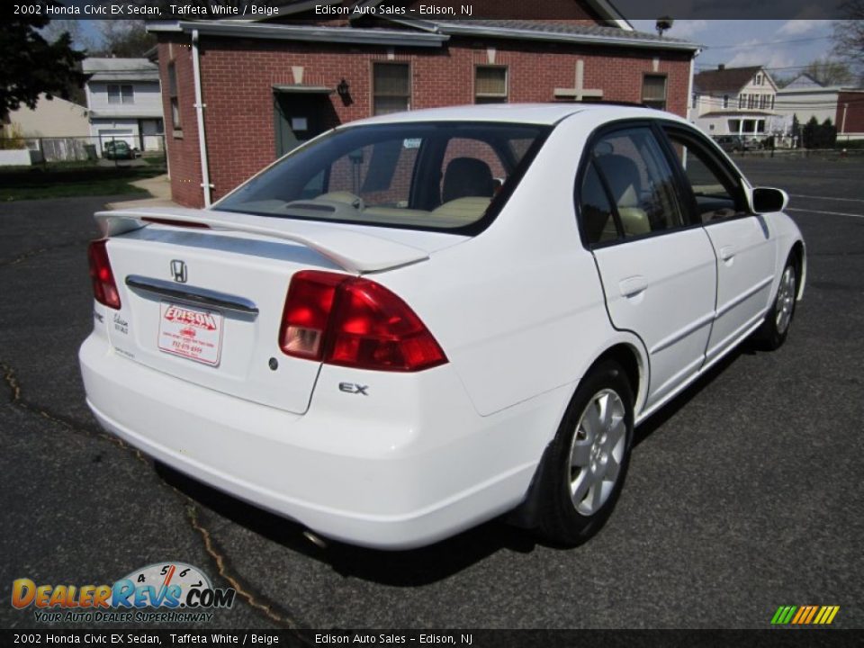 2002 Honda Civic EX Sedan Taffeta White / Beige Photo #7