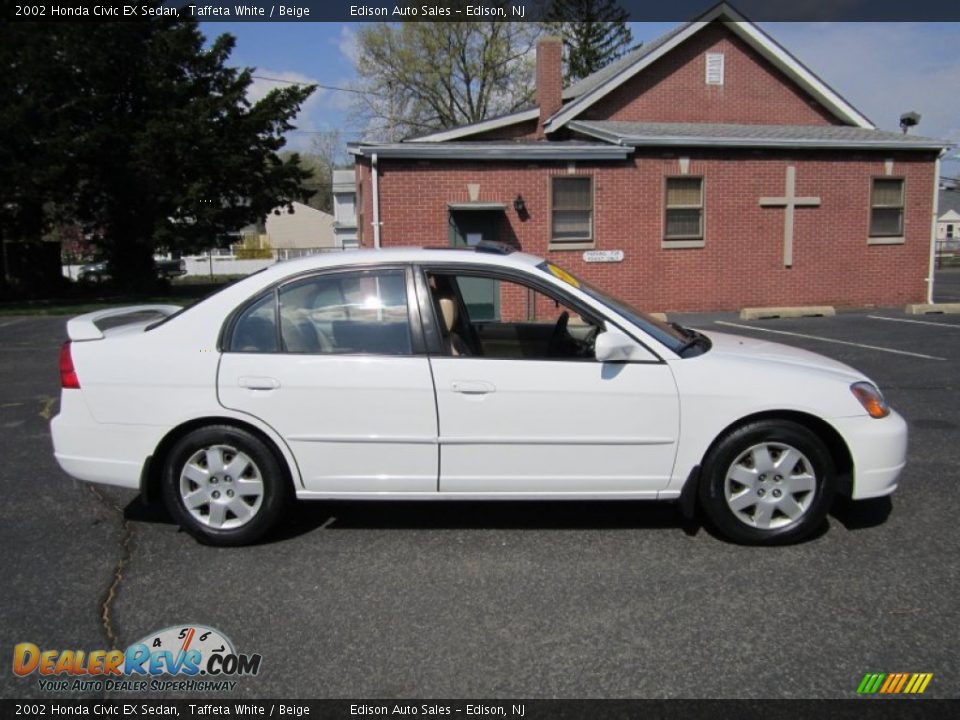 2002 Honda Civic EX Sedan Taffeta White / Beige Photo #9