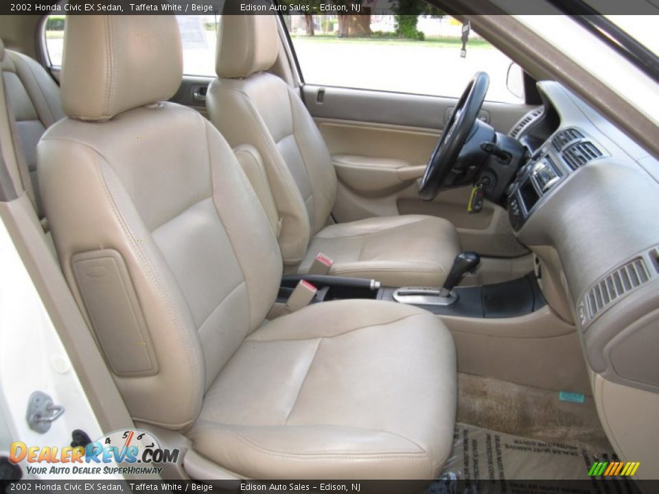 2002 Honda Civic EX Sedan Taffeta White / Beige Photo #14