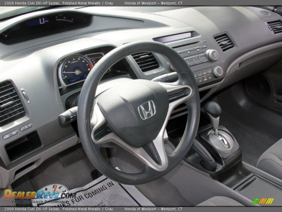 2009 Honda Civic DX-VP Sedan Polished Metal Metallic / Gray Photo #13