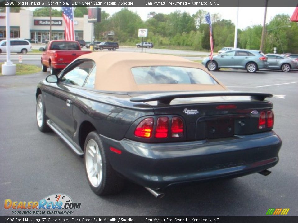 1998 Ford Mustang GT Convertible Dark Green Satin Metallic / Saddle Photo #3