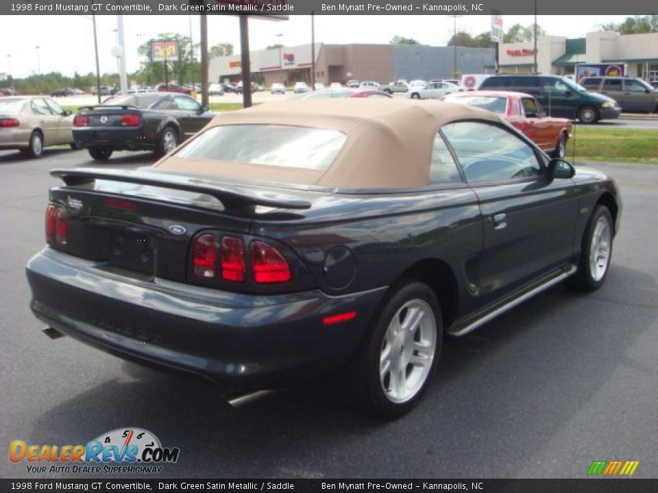 1998 Ford Mustang GT Convertible Dark Green Satin Metallic / Saddle Photo #5