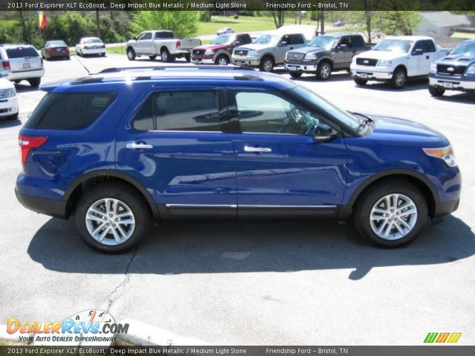 2013 Ford Explorer XLT EcoBoost Deep Impact Blue Metallic / Medium Light Stone Photo #5