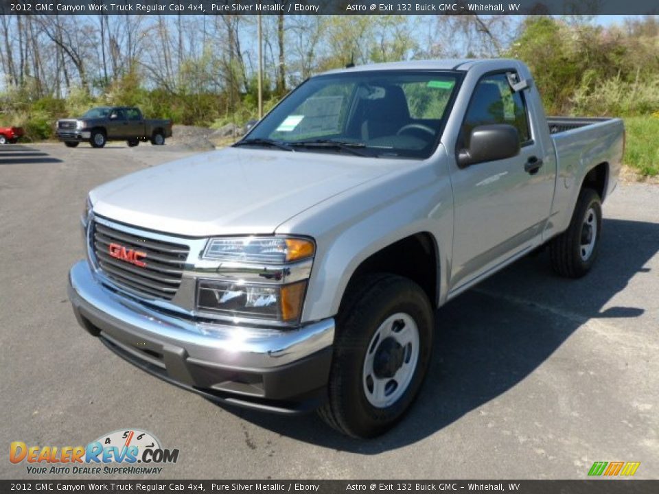 2012 GMC Canyon Work Truck Regular Cab 4x4 Pure Silver Metallic / Ebony Photo #3