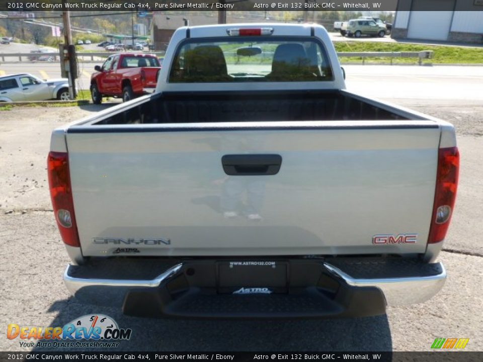 2012 GMC Canyon Work Truck Regular Cab 4x4 Pure Silver Metallic / Ebony Photo #6