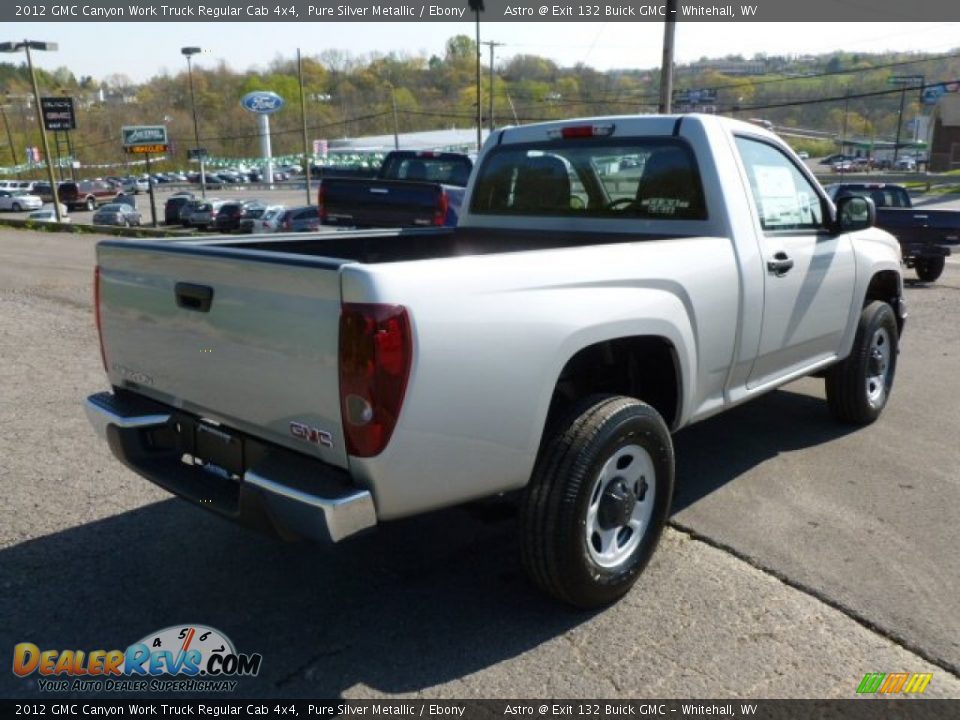 2012 GMC Canyon Work Truck Regular Cab 4x4 Pure Silver Metallic / Ebony Photo #7