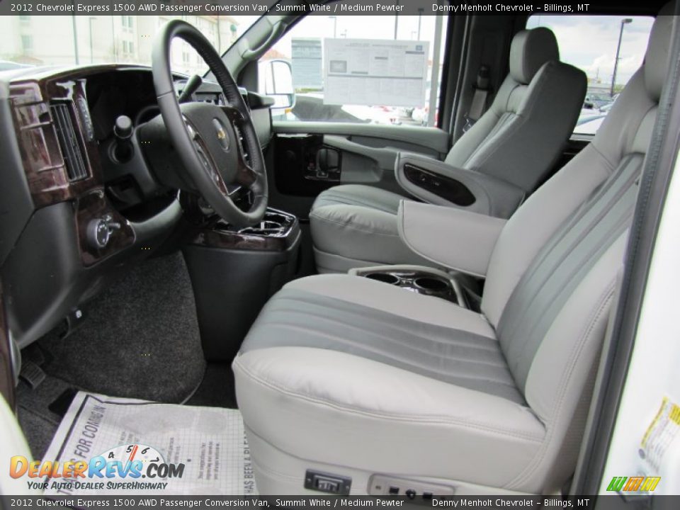 Medium Pewter Interior - 2012 Chevrolet Express 1500 AWD Passenger Conversion Van Photo #8