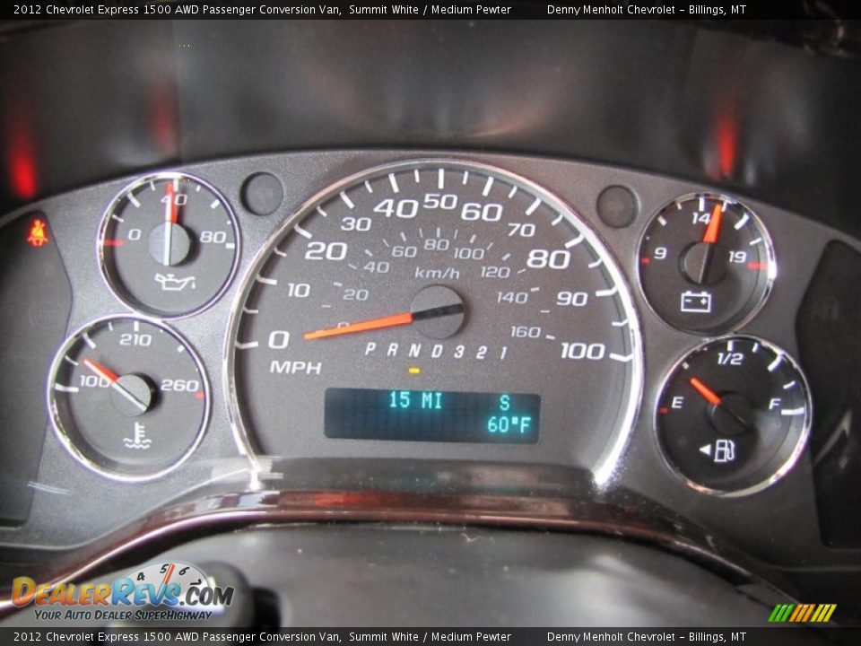 2012 Chevrolet Express 1500 AWD Passenger Conversion Van Gauges Photo #12