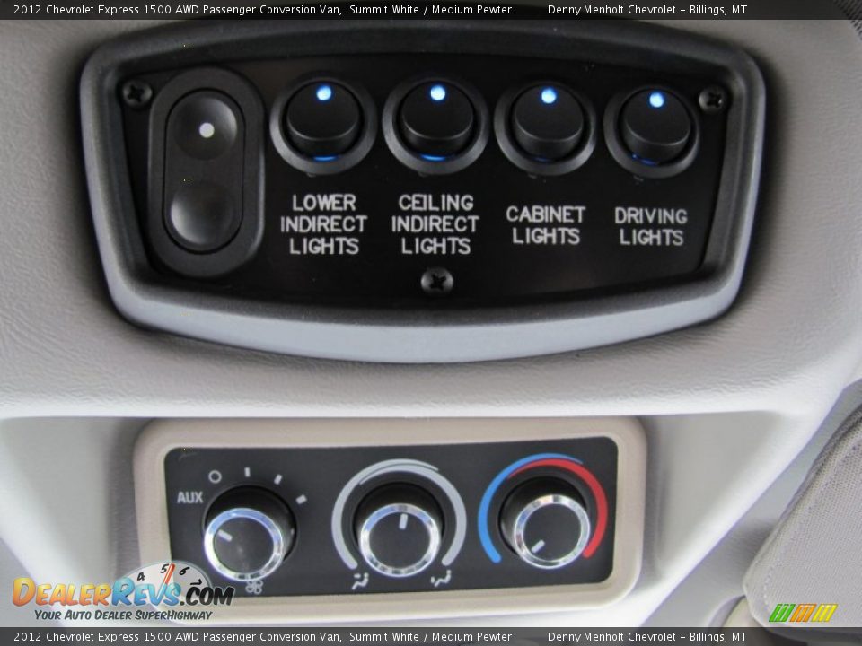 Controls of 2012 Chevrolet Express 1500 AWD Passenger Conversion Van Photo #26