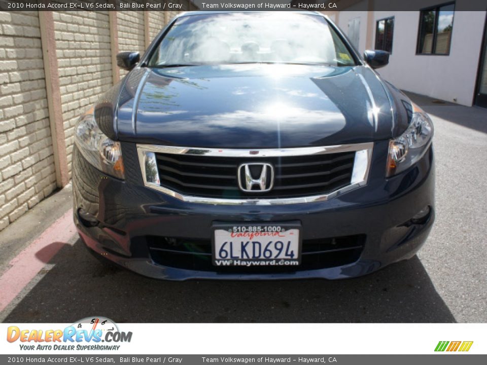 2010 Honda Accord EX-L V6 Sedan Bali Blue Pearl / Gray Photo #2