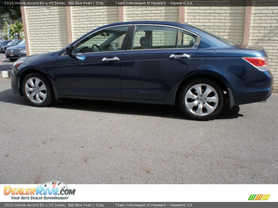 2010 Honda Accord EX-L V6 Sedan Bali Blue Pearl / Gray Photo #3