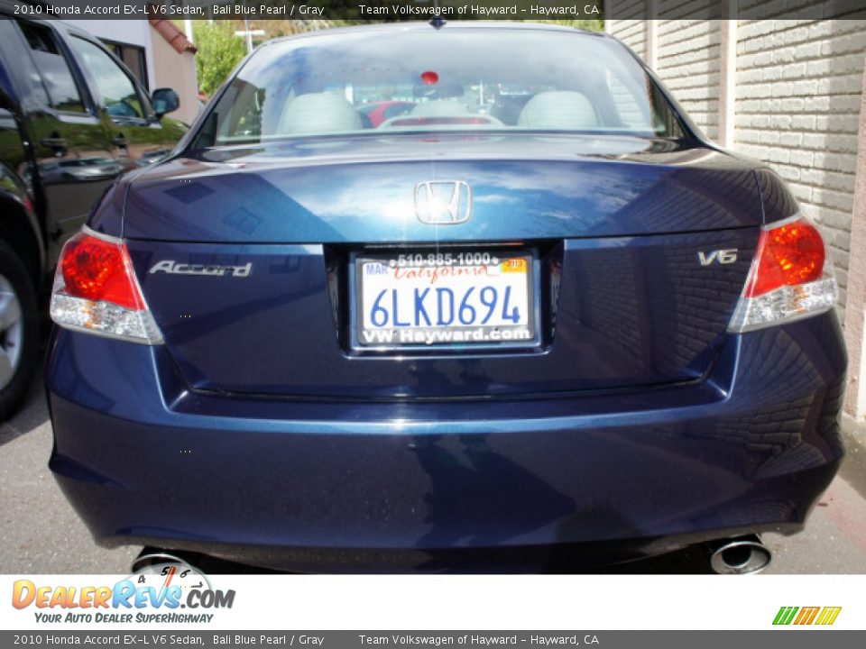 2010 Honda Accord EX-L V6 Sedan Bali Blue Pearl / Gray Photo #4