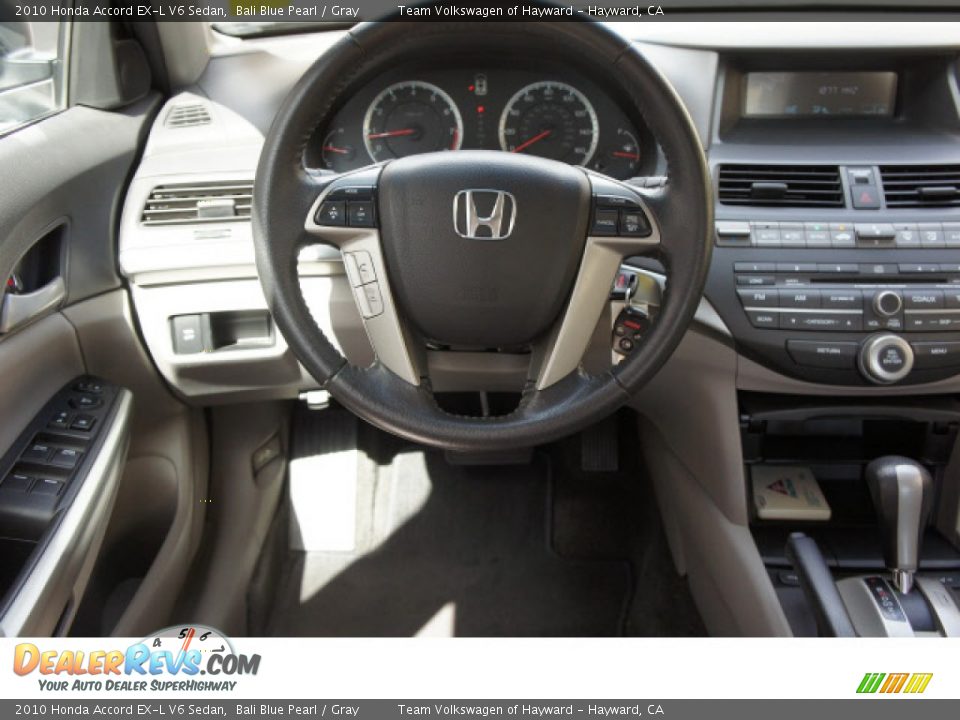 2010 Honda Accord EX-L V6 Sedan Bali Blue Pearl / Gray Photo #6