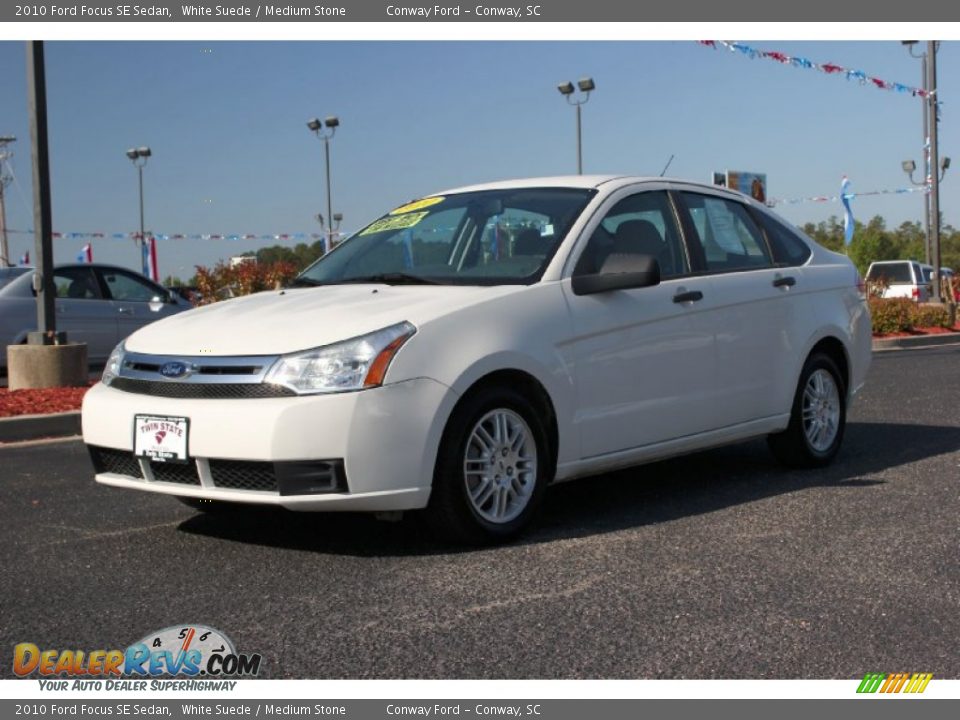 2010 Ford Focus SE Sedan White Suede / Medium Stone Photo #1