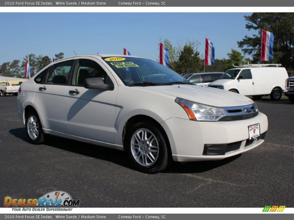 2010 Ford Focus SE Sedan White Suede / Medium Stone Photo #3