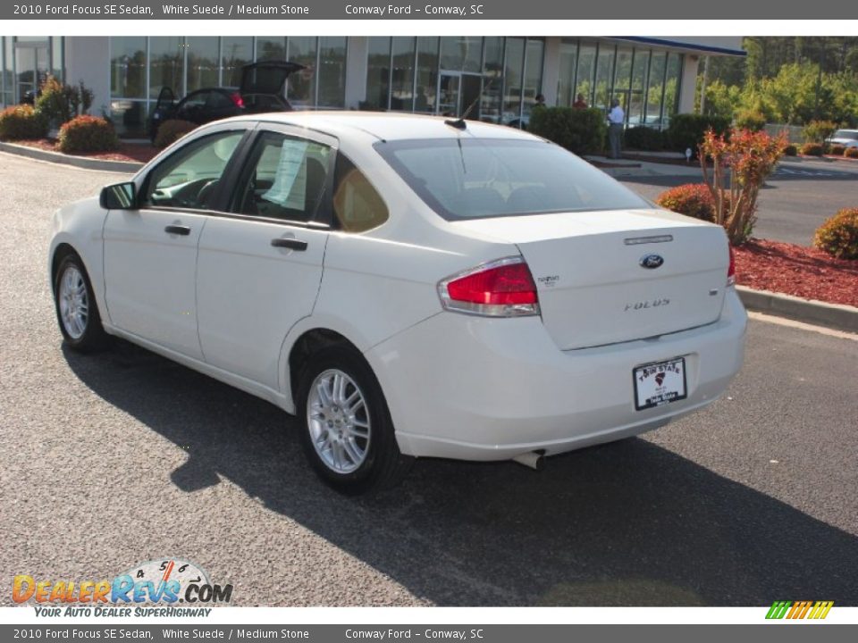 2010 Ford Focus SE Sedan White Suede / Medium Stone Photo #7