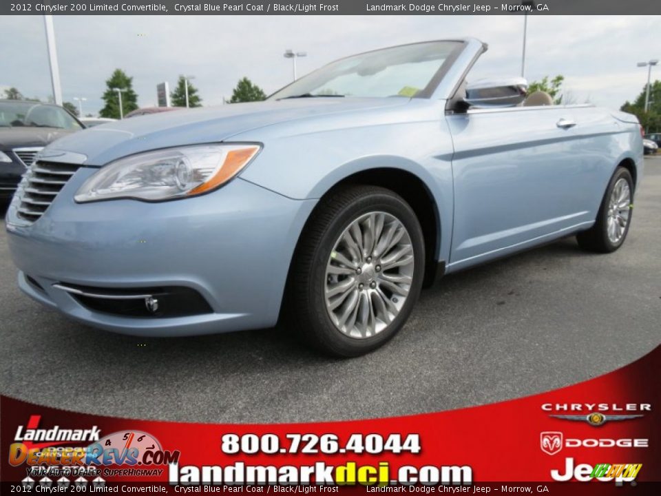 2012 Chrysler 200 Limited Convertible Crystal Blue Pearl Coat / Black/Light Frost Photo #1