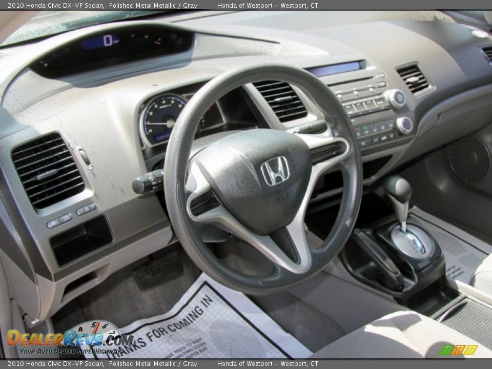 2010 Honda Civic DX-VP Sedan Polished Metal Metallic / Gray Photo #10