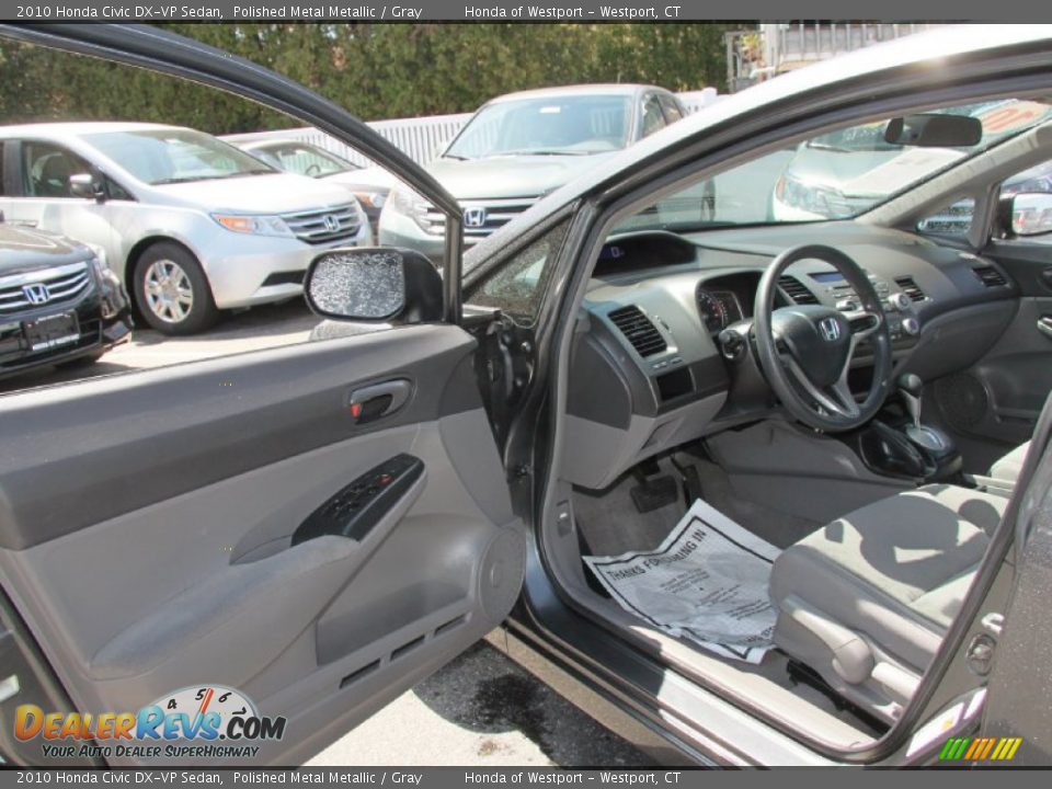 2010 Honda Civic DX-VP Sedan Polished Metal Metallic / Gray Photo #13