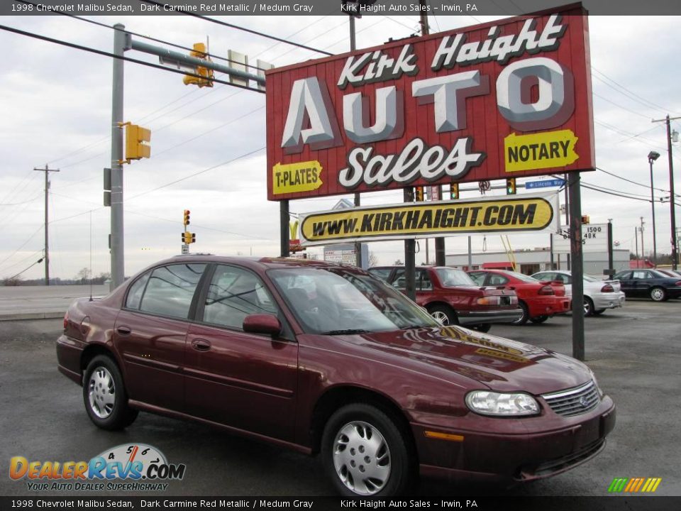 1998 Chevrolet Malibu Sedan Dark Carmine Red Metallic / Medum Gray Photo #1
